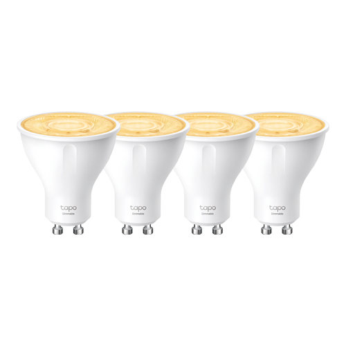 Set 4 becuri smart Wi-Fi, lumina calda 2700K ajustabila, 350 lm, GU10 - TP-Link Tapo TapoL610(4-pack)