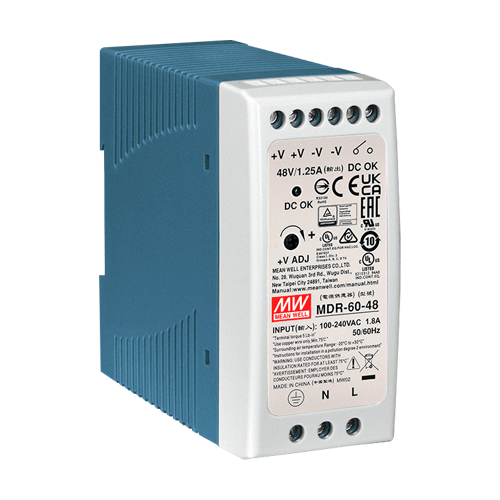 Sursa de alimentare in comutatie, 48V/1.25A, 60W, sina DIN - MEAN WELL MDR-60-48