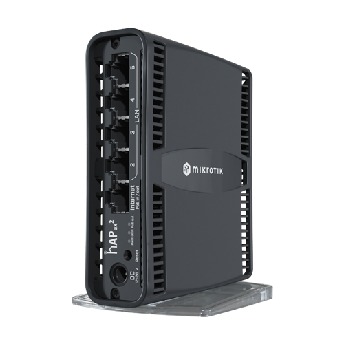 Router hAP ax², Wi-Fi 6, Dual-Band, AX1800, 4.5/5 dBi, 5 x RJ45 1G, PoE In/Out pasiv - MikroTik C52iG-5HaxD2HaxD-TC