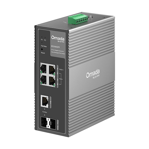 Switch industrial 4 x RJ45 1G PoE+/PoE++, 1 x SFP 1G, 1 x combo SFP/RJ45 1G, Managed - TP-Link Omada IES206GPP