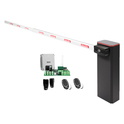 KIT complet bariera acces AUTO / 4 m, montaj universal ST/DR, lampa semnalizre - MOTORLINE TURBO-4+ZUM75HTSL-4-KIT