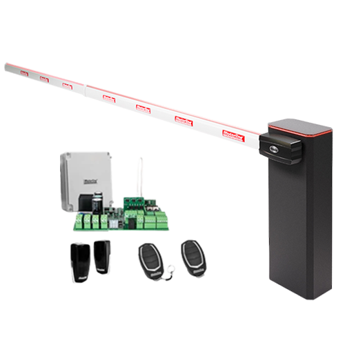 KIT complet bariera acces AUTO / 4 m, montaj universal ST/DR, lampa+brat cu semnalizare - MOTORLINE TURBO-4+SIG75HT-4-KIT