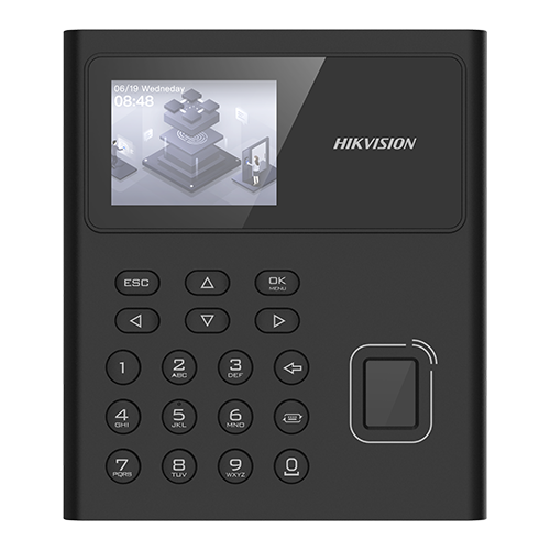 Terminal standalone IP de pontaj, LCD 2.4inch, cititor Amprenta, Card Mifare, Wi-Fi – HIKVISION DS-K1T8005MFWX-B-S
