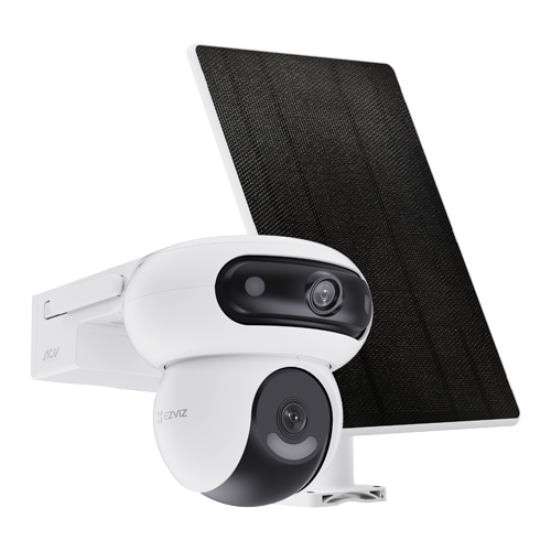 Camera IP PT Dual-Lens 4MP + panou solar 8W, Wi-Fi6&4G, Baterie 10.400 mAh, Audio, IR 35M – EZVIZ CS-HB90x/SP(4MP+4MP,W4GA)