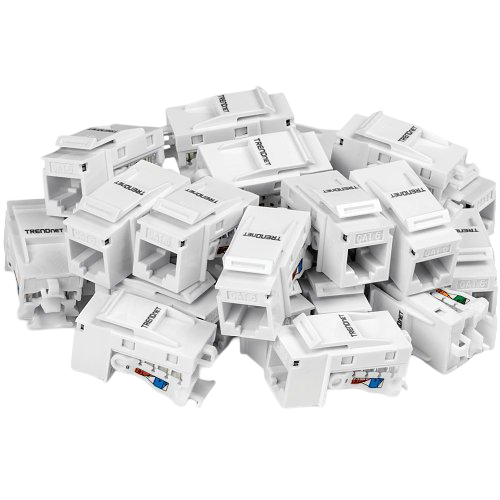 Set 25 buc. Keystone Jack Cat.6 tool-less, alb - TRENDnet TC-K25C6-25buc
