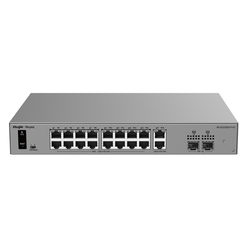 Switch L2, 18 x RJ45 1G (16 x PoE+), 2 x SFP 1G, Putere PoE 250W, Cloud Management – Ruijie Reyee RG-ES220GS-P-V2